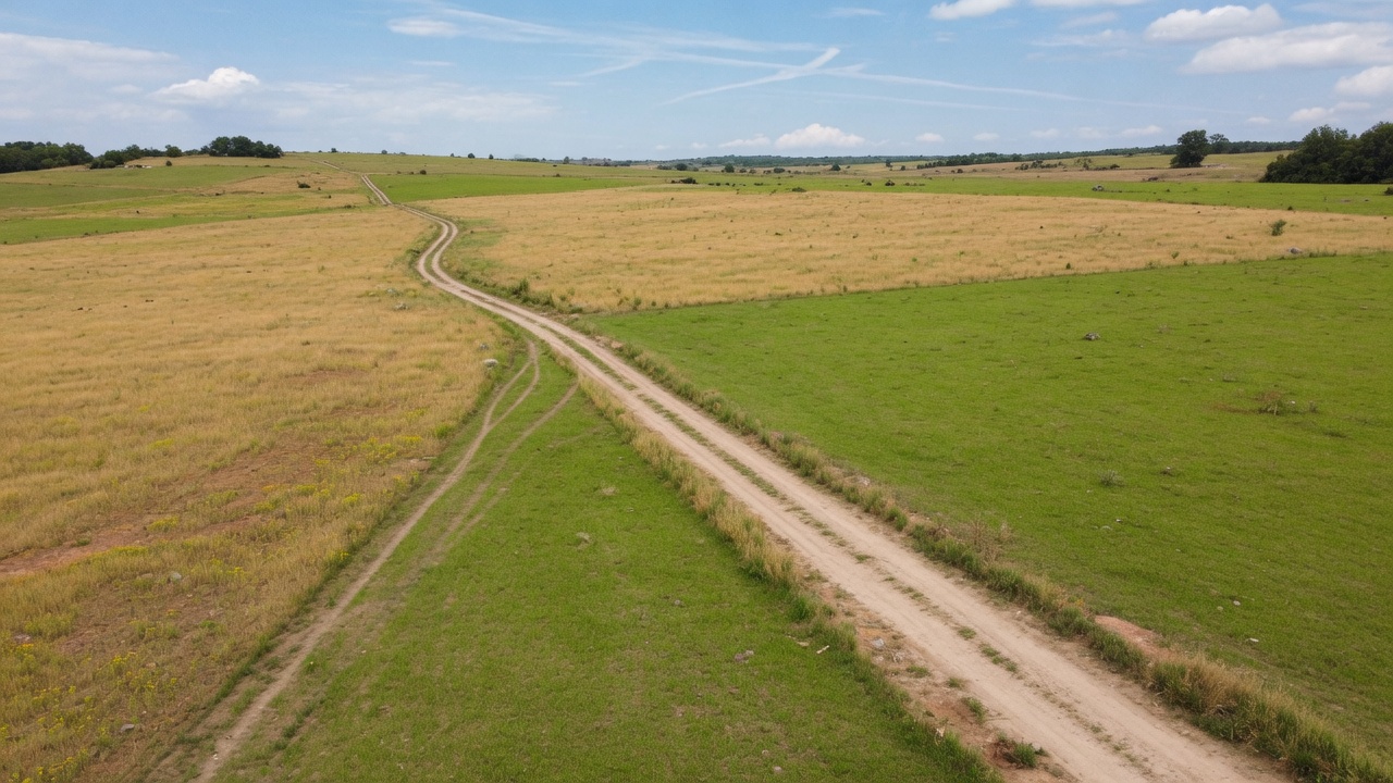 Rural pasture with country road